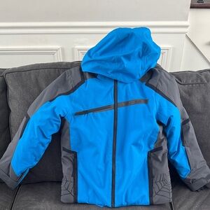 Spyder Kids Ski / Snowboarding Jacket in Blue, Gray and black